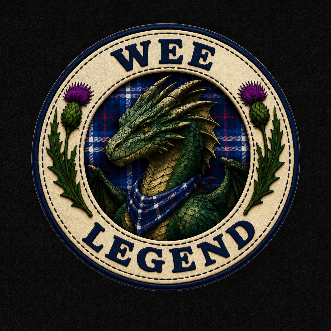 Wee Legend Dragon design featuring Scottish dragon illustration