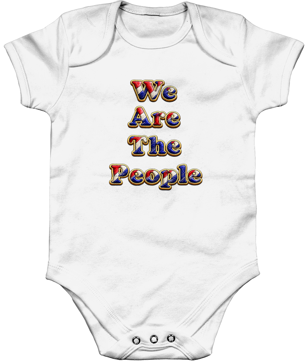 We Are The People baby bodysuit in white