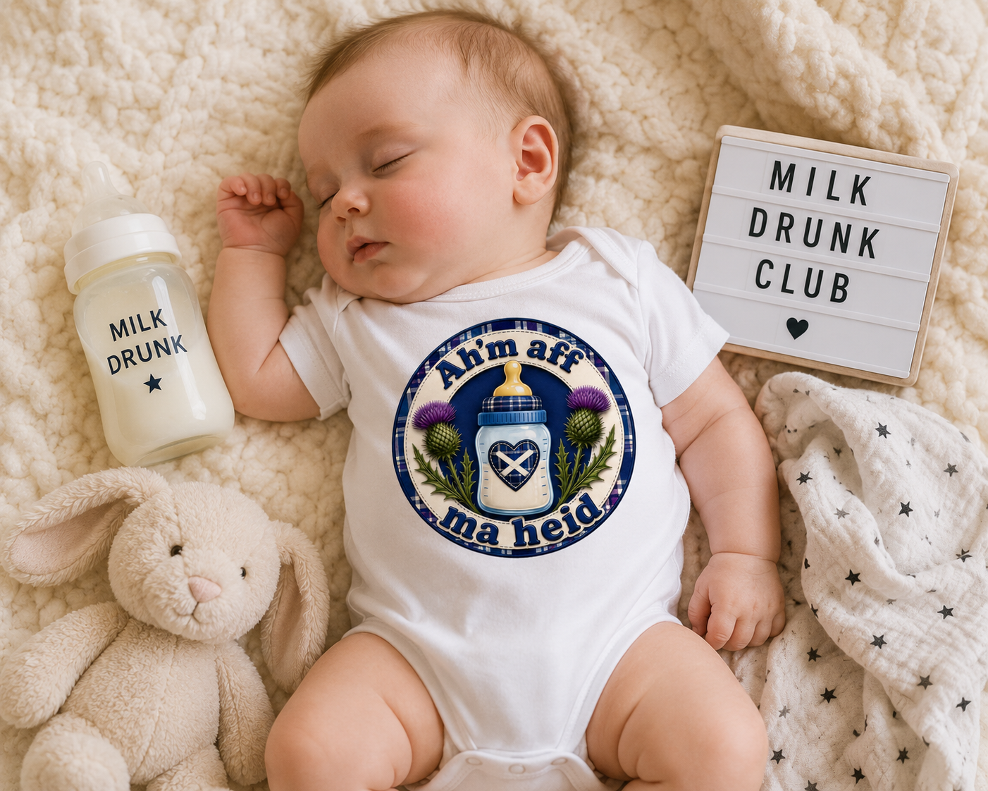 Ah'm Aff Ma Heid Baby Bodysuit | Funny Scottish Baby Grow