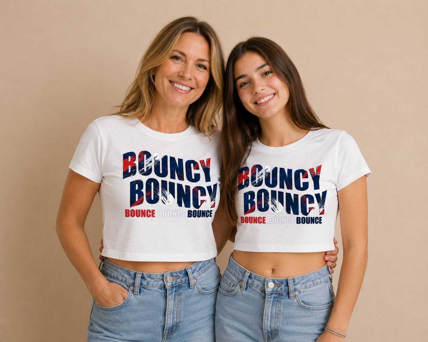 Women's Cropped Tee 'Bouncy Bouncy'
