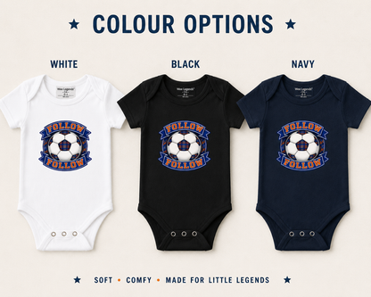 FOLLOW FOLLOW baby bodysuit available in multiple colours including black, navy, white