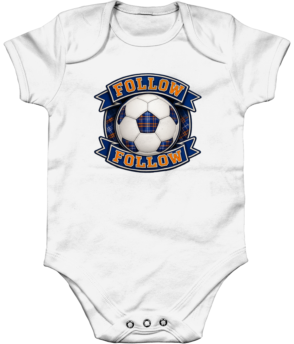 FOLLOW FOLLOW Scottish football baby bodysuit in white
