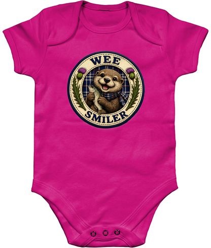Wee Smiler baby bodysuit in fuschia
