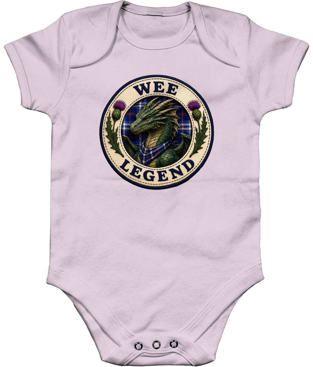 Wee Legend Dragon baby bodysuit in pastel pink