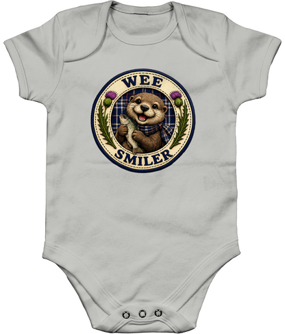 Wee Smiler baby bodysuit in heather grey