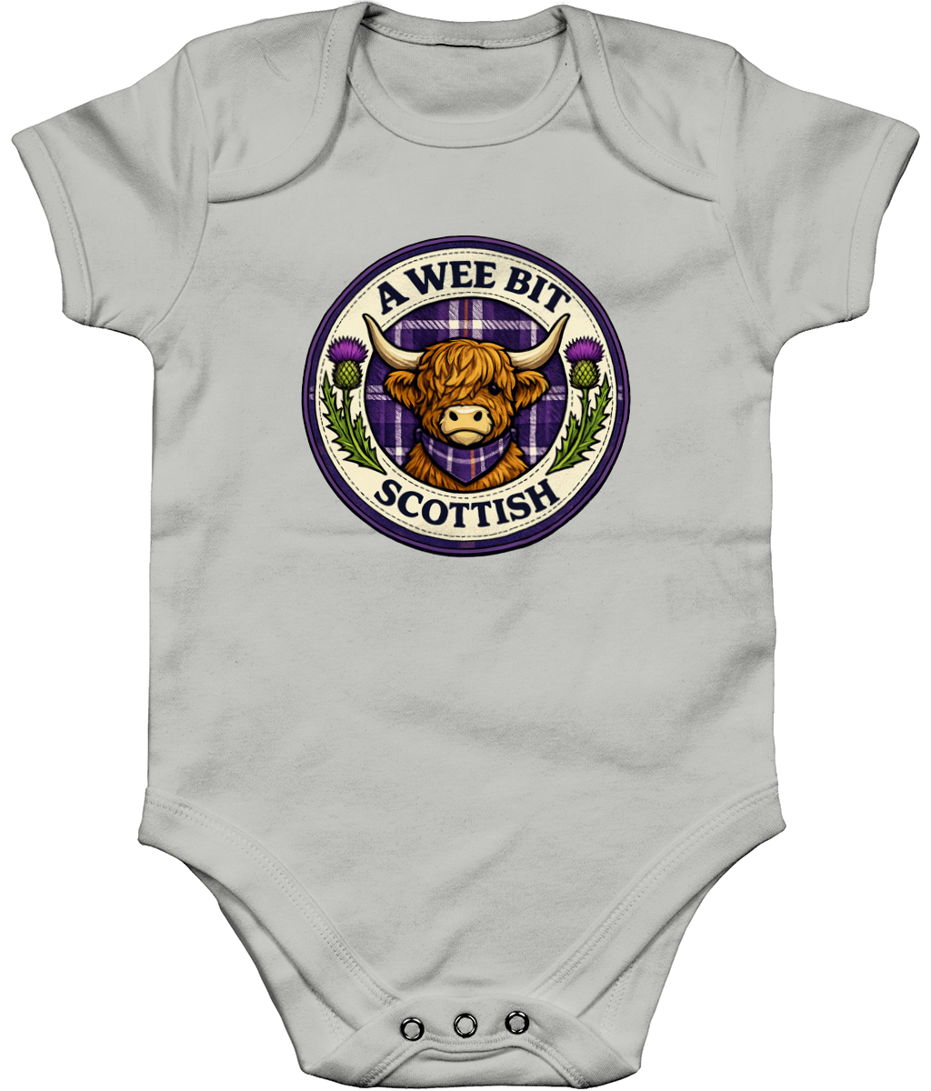 A Wee Bit Scottish baby bodysuit in heather grey