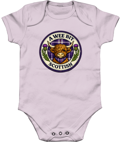 A Wee Bit Scottish baby bodysuit in pastel pink
