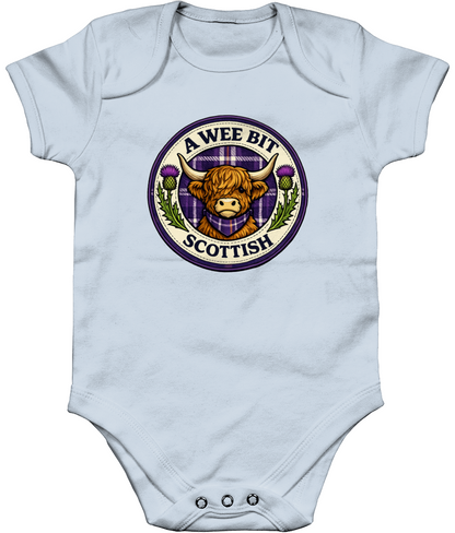 A Wee Bit Scottish baby bodysuit in pastel blue