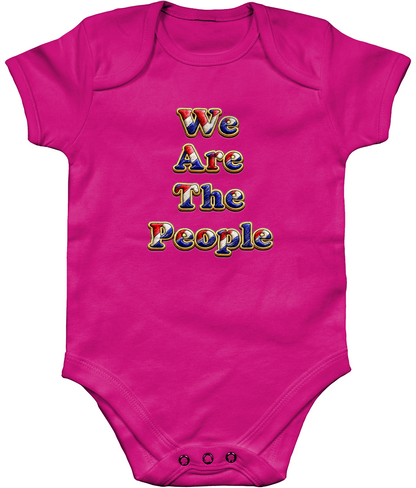We Are The People baby bodysuit in fuschia