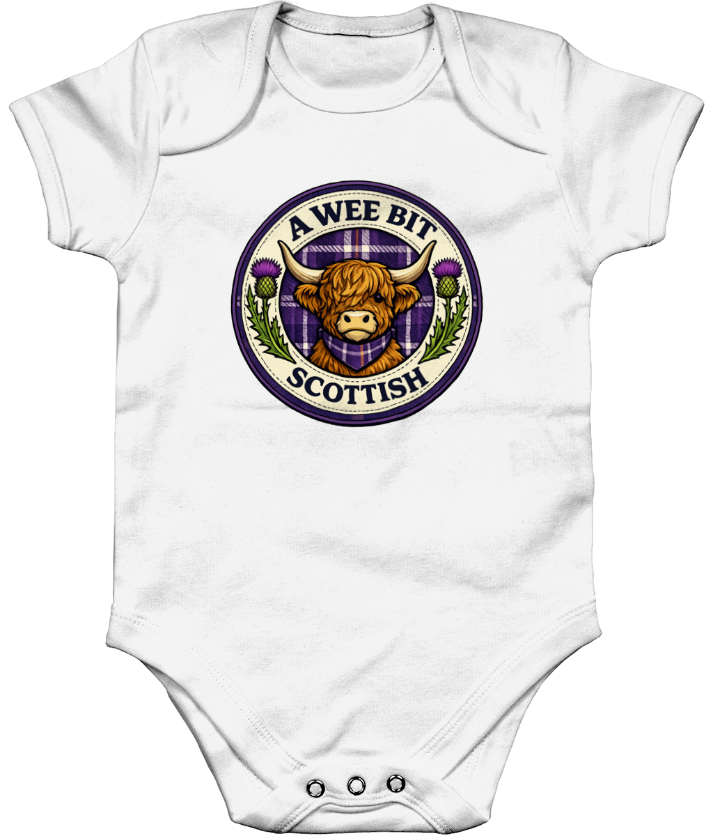 A Wee Bit Scottish baby bodysuit in white