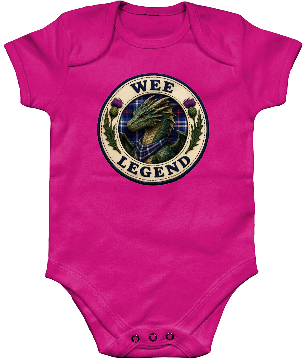 Wee Legend Dragon baby bodysuit in fuschia
