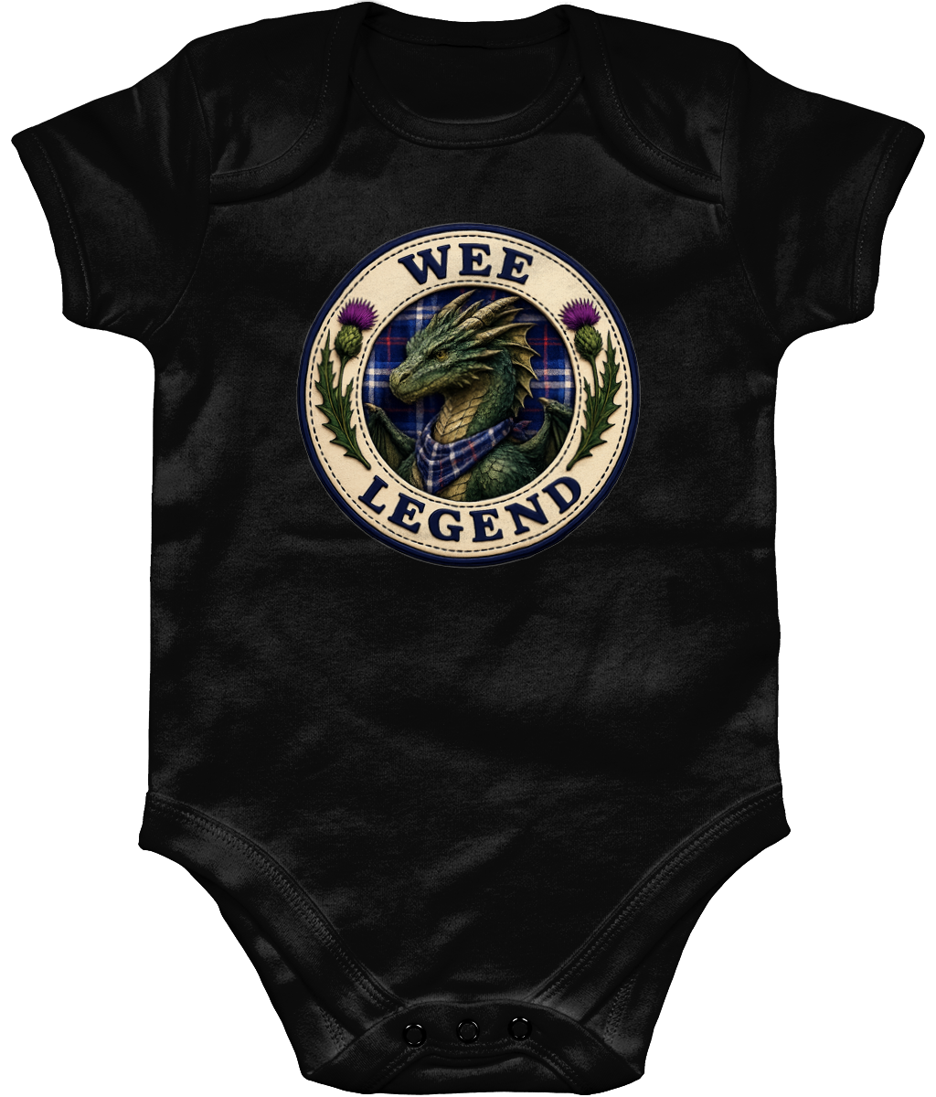 Wee Legend Dragon baby bodysuit in black