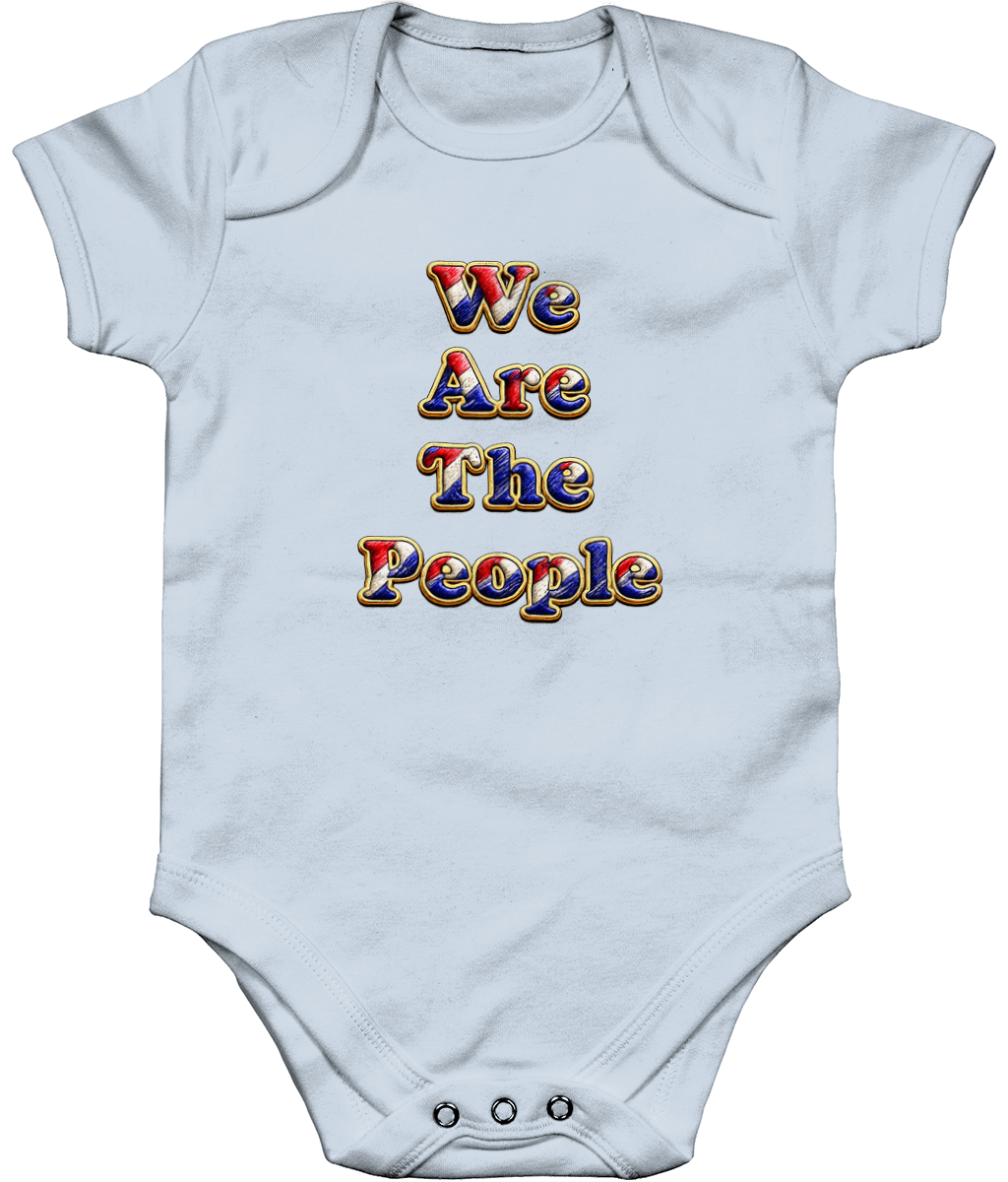 We Are The People baby bodysuit in pastel blue