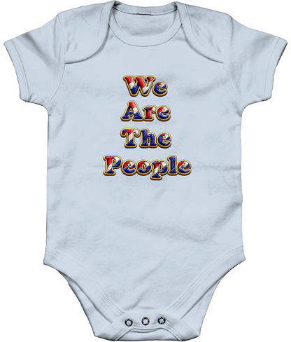 We Are The People baby bodysuit in pastel blue