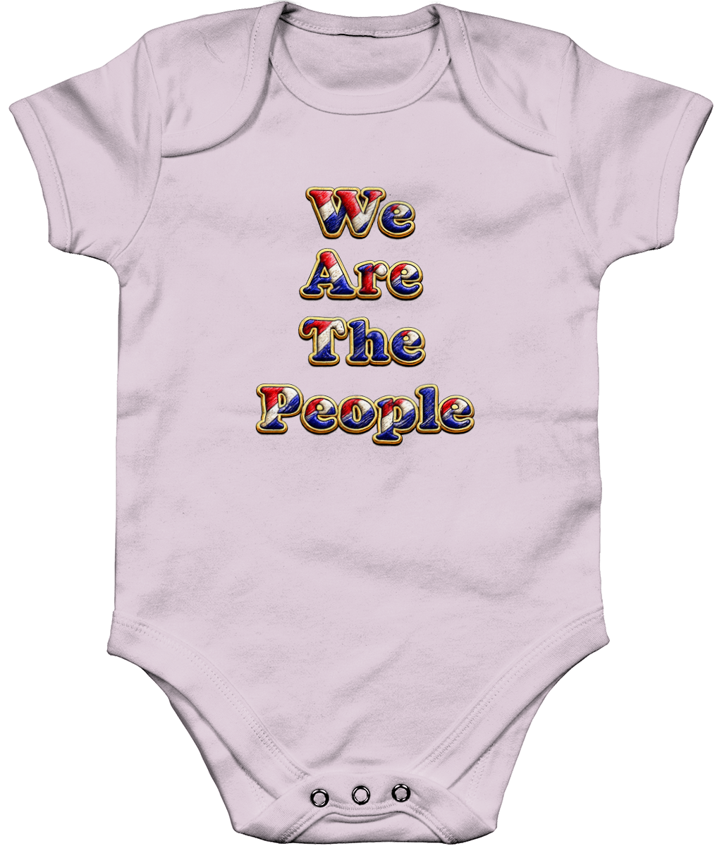 We Are The People baby bodysuit in pastel pink