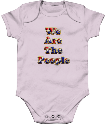 We Are The People baby bodysuit in pastel pink