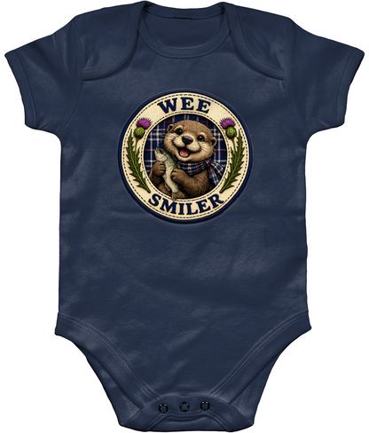 Wee Smiler baby bodysuit in navy