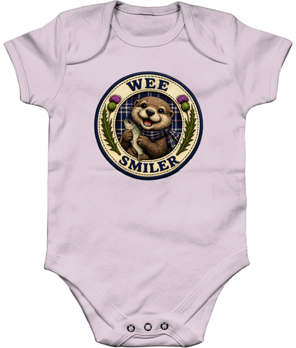 Wee Smiler baby bodysuit in pastel pink