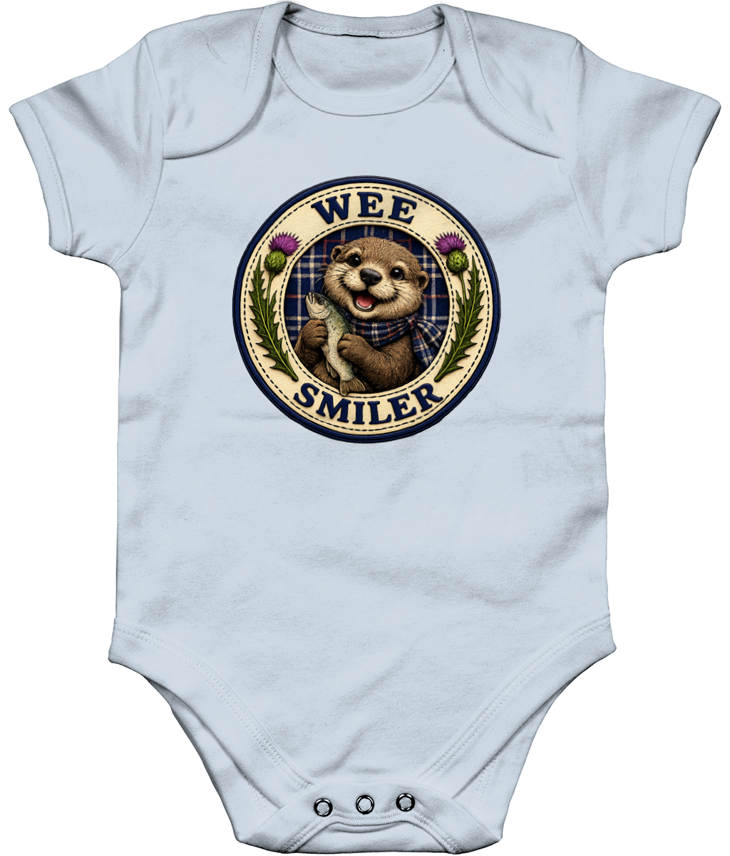 Wee Smiler baby bodysuit in pastel blue