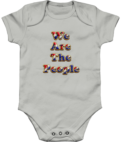 We Are The People baby bodysuit in heather grey