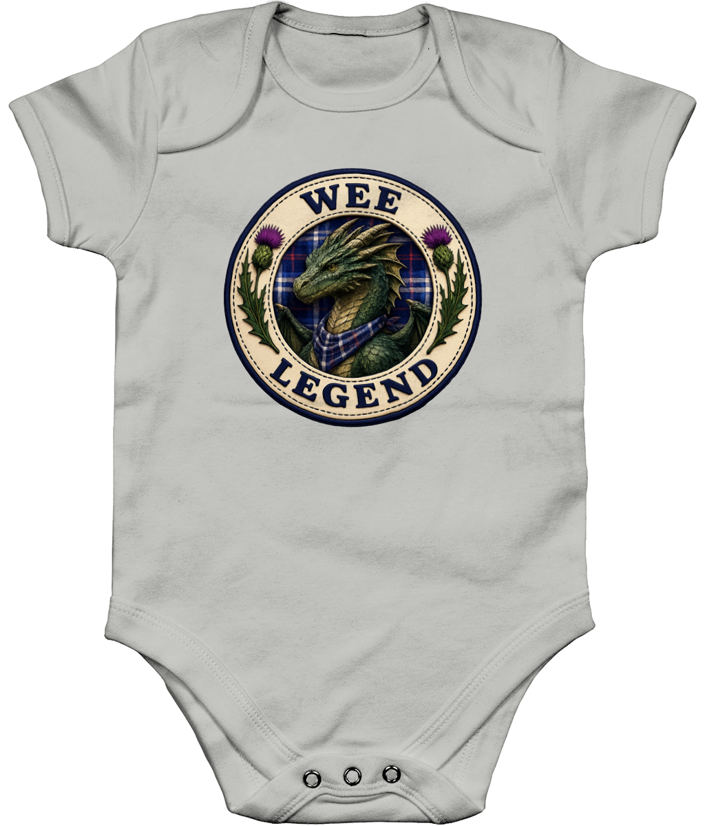 Wee Legend Dragon baby bodysuit in heather grey