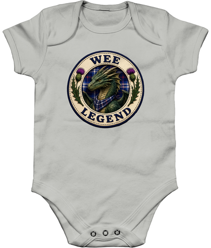 Wee Legend Dragon baby bodysuit in heather grey